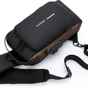 Black, Brown Men & Women Sling Bag Anti-Theft, Waterproof, USB Charging, Crossbody Sling Bag with Adjustable Strap